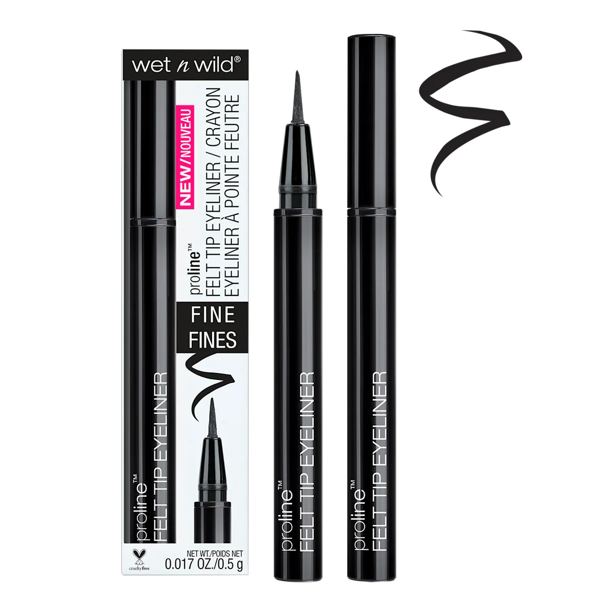 Wet n Wild ProLine Felt Tip Eyeliner - E8752 آيلاينر برو لاين بقلم فلت أسود