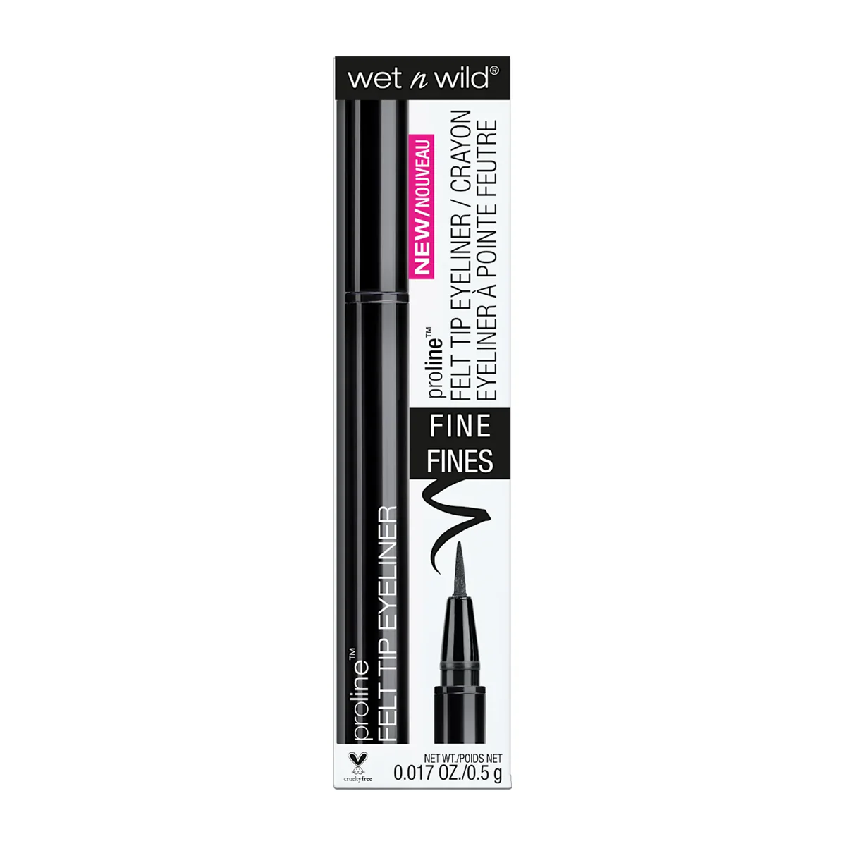 Wet n Wild ProLine Felt Tip Eyeliner - E8752 آيلاينر برو لاين بقلم فلت أسود - Image 3