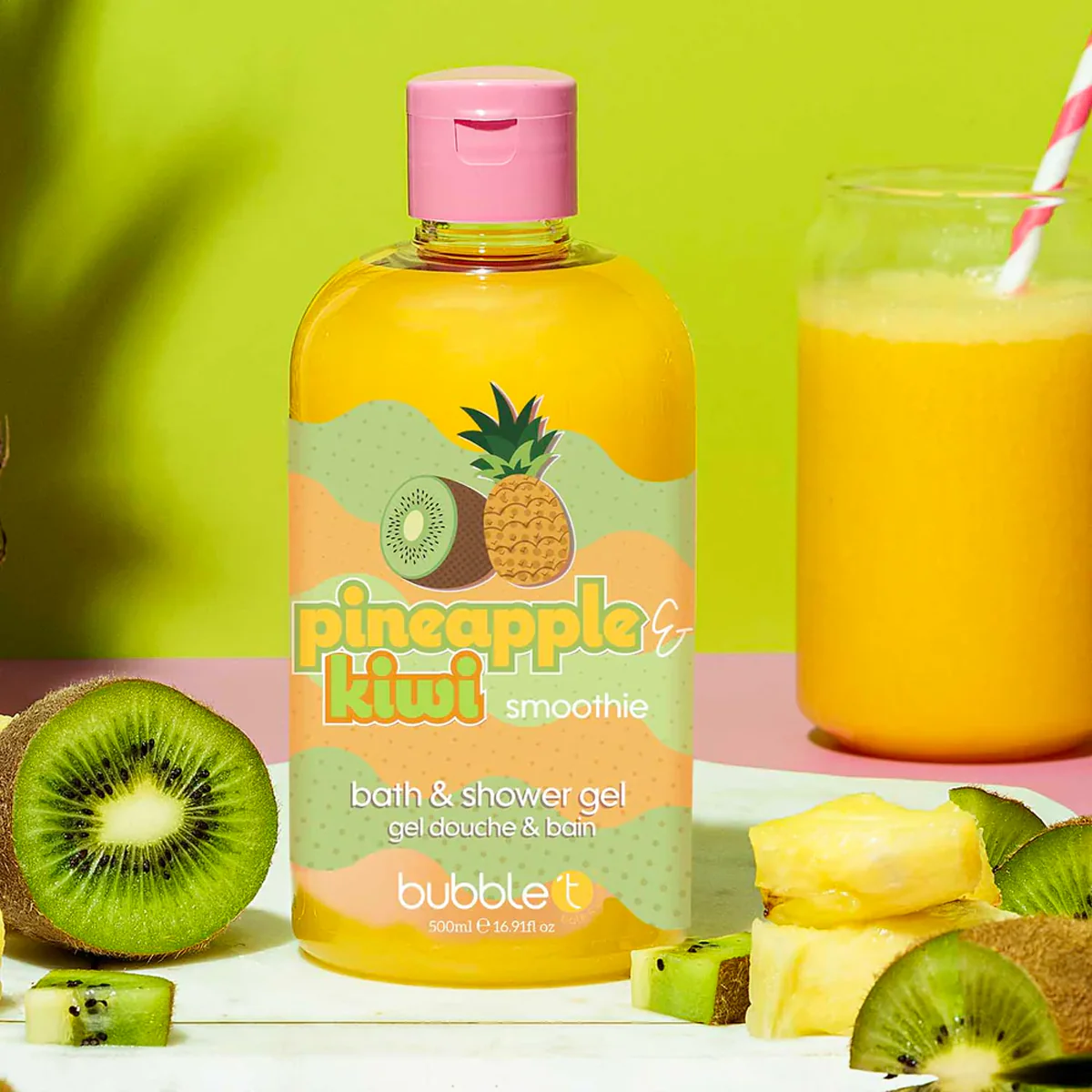 Bath & Shower gel (500ml) in pineapple & kiwi - BT1001PK غسول الجسم الاستوائي بالأناناس والكيوي - Image 2