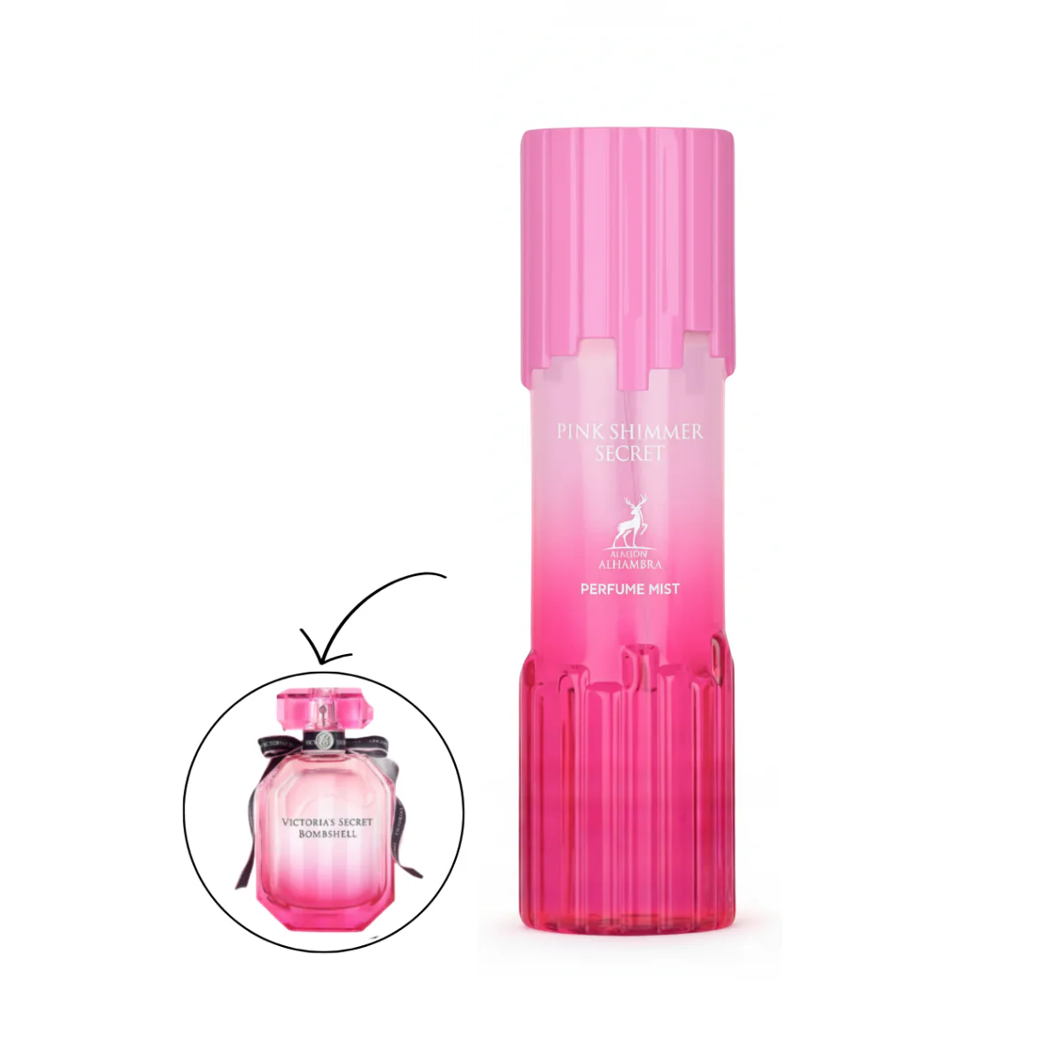 MAISON ALHAMBRA PINK SHIMMER SECRET MINT سبلاش الهمبرا برائحة فكتوريا سكريت (250مل)