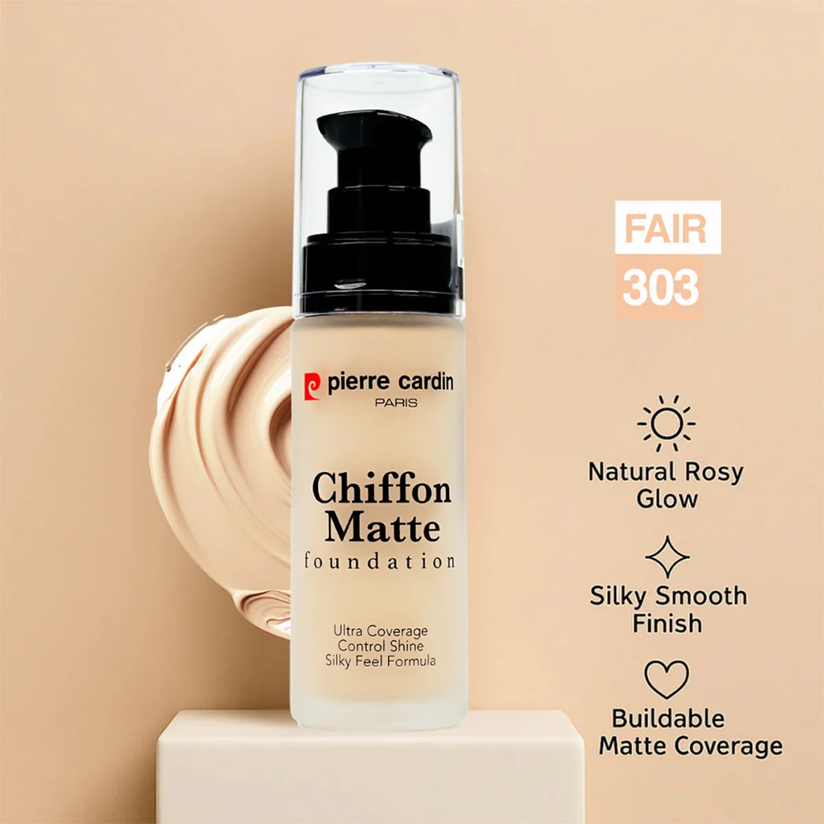 PIERRE CARDIN - Chiffon Matte Foundation 303 FAIR فاونديشن - كريم أساس سائل من بيير كاردان