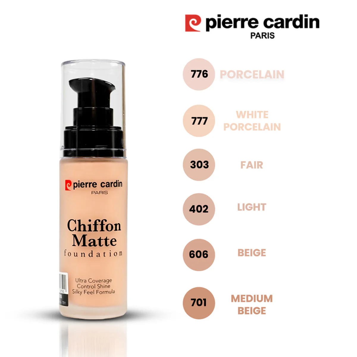 PIERRE CARDIN - Chiffon Matte Foundation 303 FAIR فاونديشن - كريم أساس سائل من بيير كاردان - Image 2