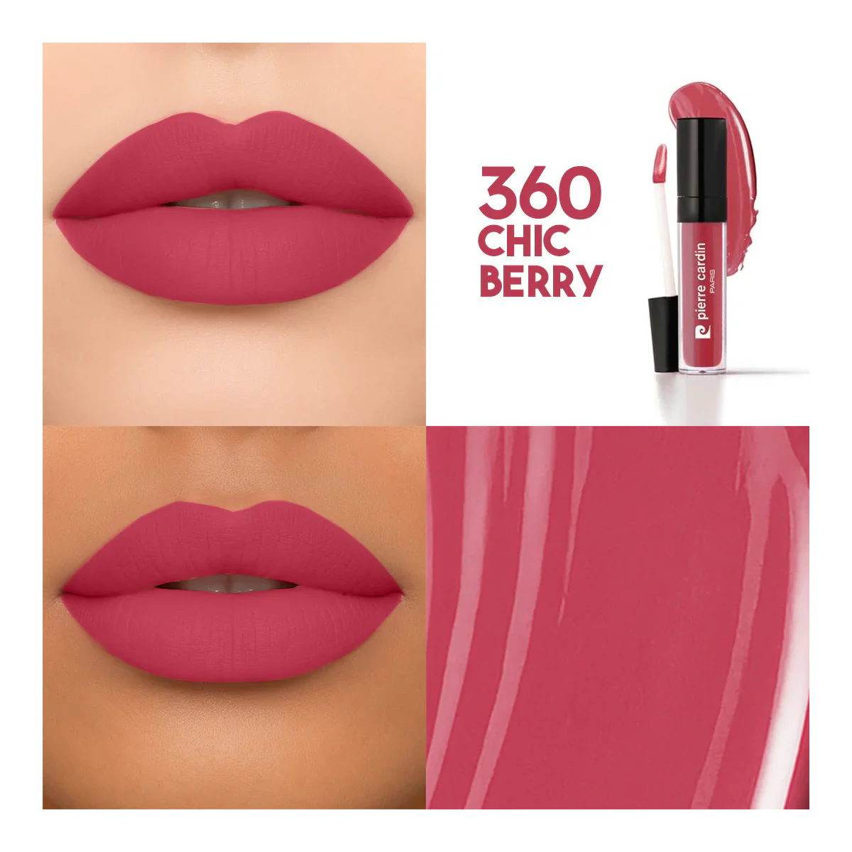 PIERRE CARDIN - Stay Long Lip Color Kiss Proof Lipstick 360 أحمر شفاه من بيير كاردان